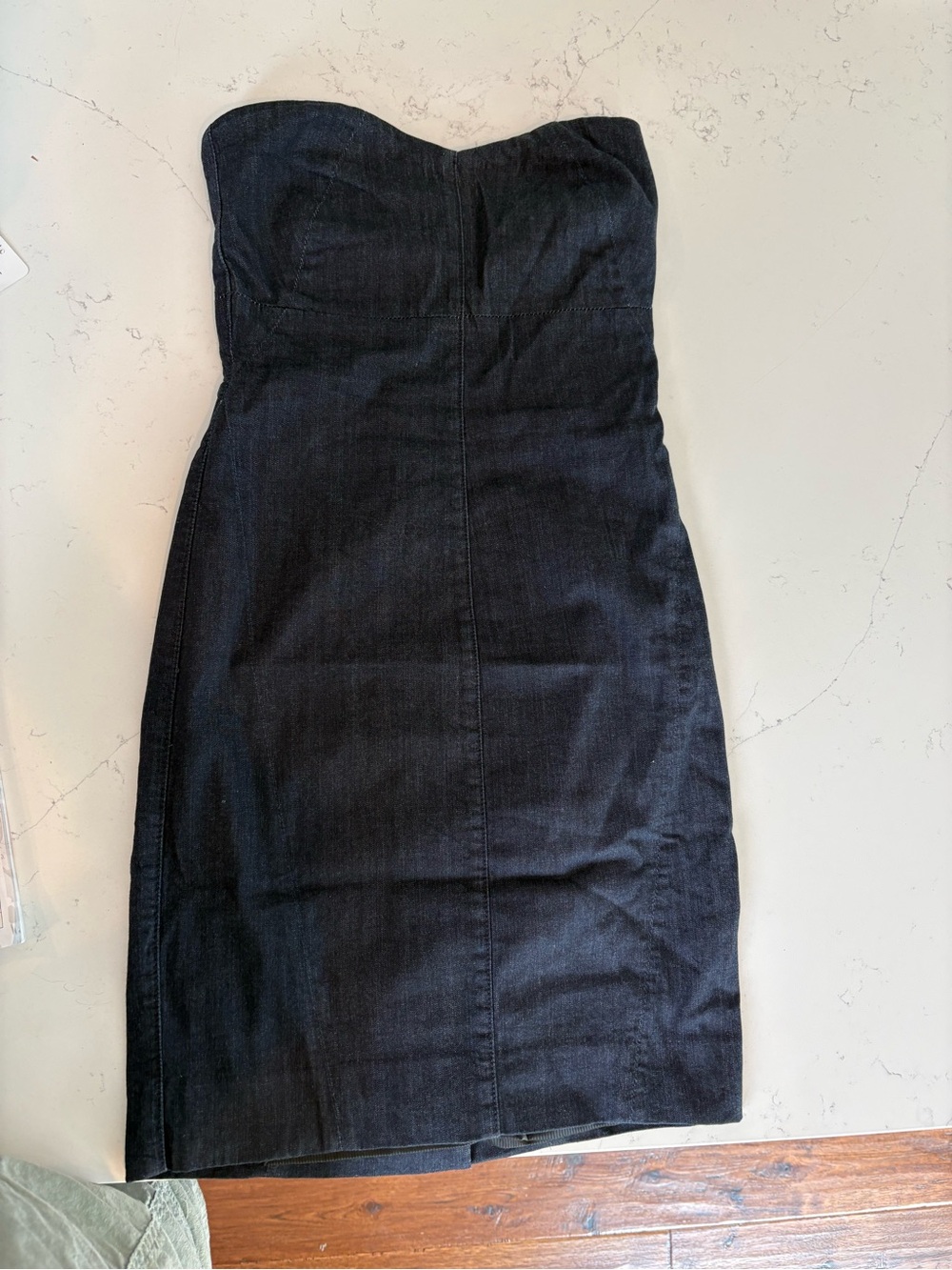 Club Monaco Dark Jean Strapless Denim Sheath Dress